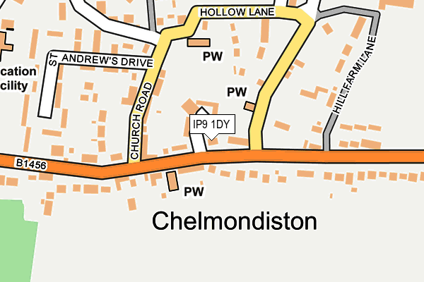 IP9 1DY map - OS OpenMap – Local (Ordnance Survey)