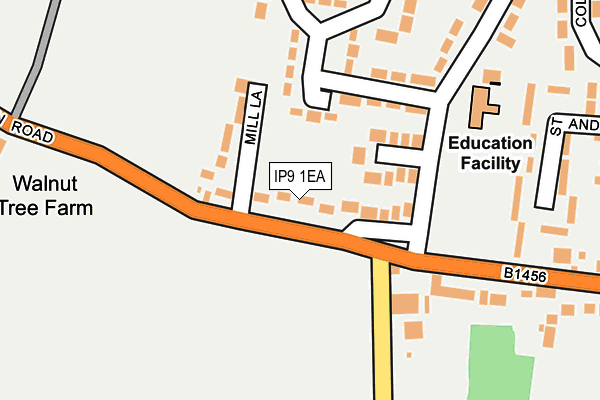 IP9 1EA map - OS OpenMap – Local (Ordnance Survey)