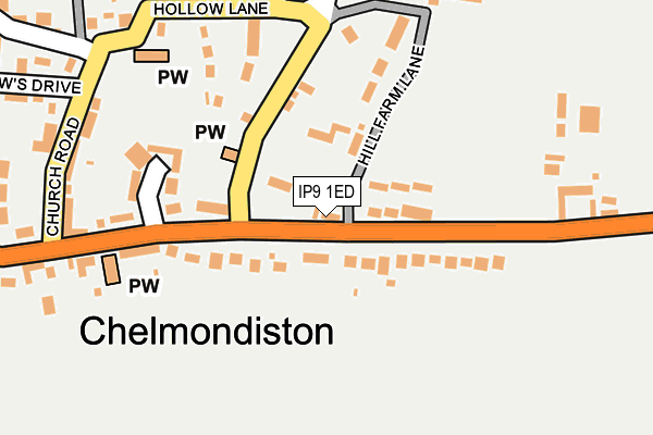 IP9 1ED map - OS OpenMap – Local (Ordnance Survey)