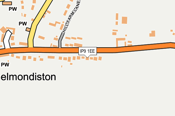 IP9 1EE map - OS OpenMap – Local (Ordnance Survey)