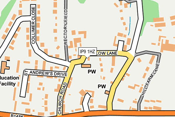 IP9 1HZ map - OS OpenMap – Local (Ordnance Survey)