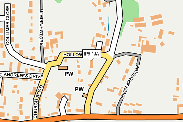 IP9 1JA map - OS OpenMap – Local (Ordnance Survey)