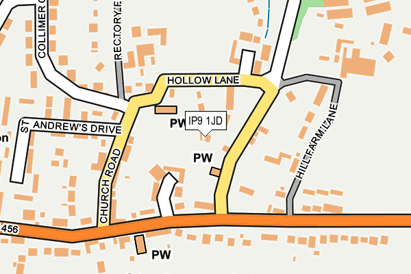IP9 1JD map - OS OpenMap – Local (Ordnance Survey)