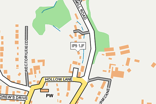 IP9 1JF map - OS OpenMap – Local (Ordnance Survey)