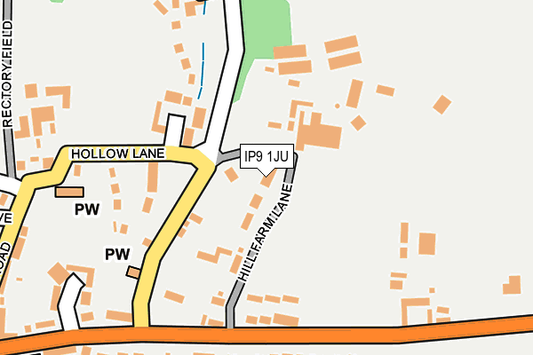 IP9 1JU map - OS OpenMap – Local (Ordnance Survey)