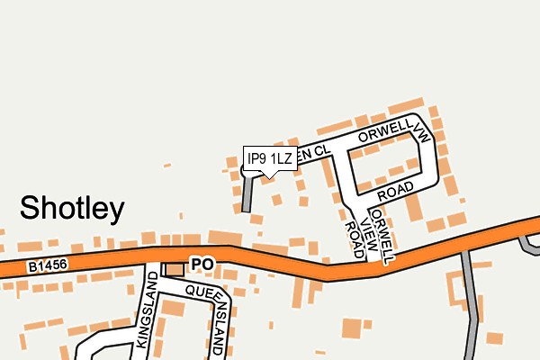 IP9 1LZ map - OS OpenMap – Local (Ordnance Survey)