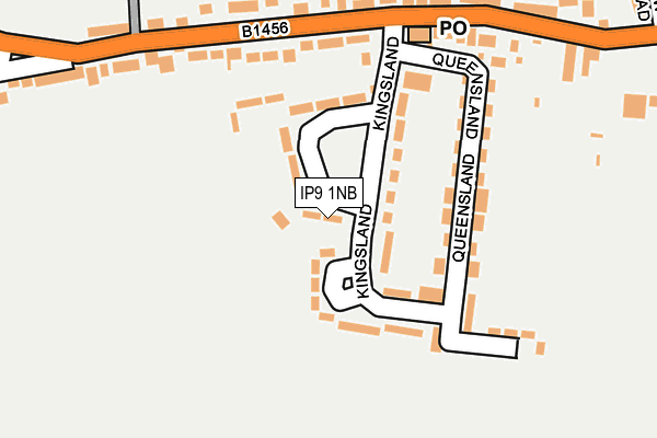 IP9 1NB map - OS OpenMap – Local (Ordnance Survey)