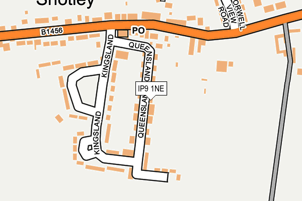 IP9 1NE map - OS OpenMap – Local (Ordnance Survey)