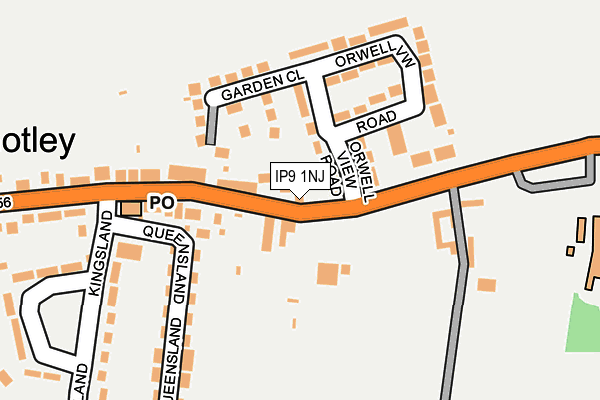 IP9 1NJ map - OS OpenMap – Local (Ordnance Survey)