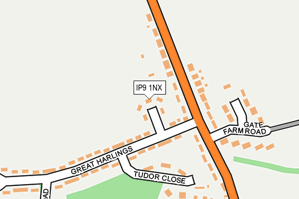 IP9 1NX map - OS OpenMap – Local (Ordnance Survey)