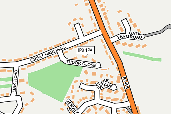 IP9 1PA map - OS OpenMap – Local (Ordnance Survey)