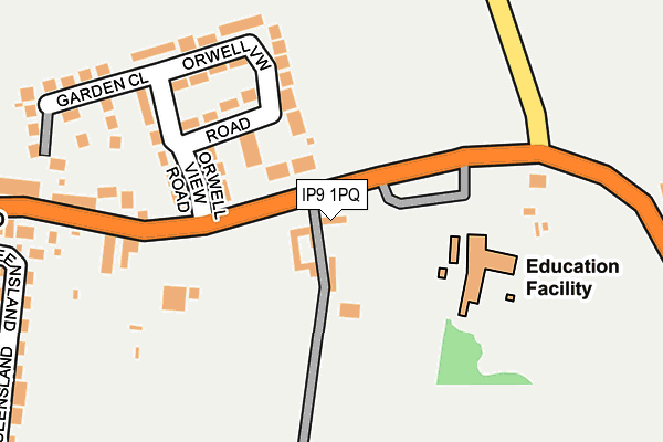 IP9 1PQ map - OS OpenMap – Local (Ordnance Survey)