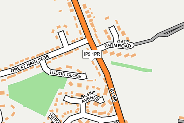 IP9 1PR map - OS OpenMap – Local (Ordnance Survey)