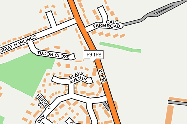 IP9 1PS map - OS OpenMap – Local (Ordnance Survey)