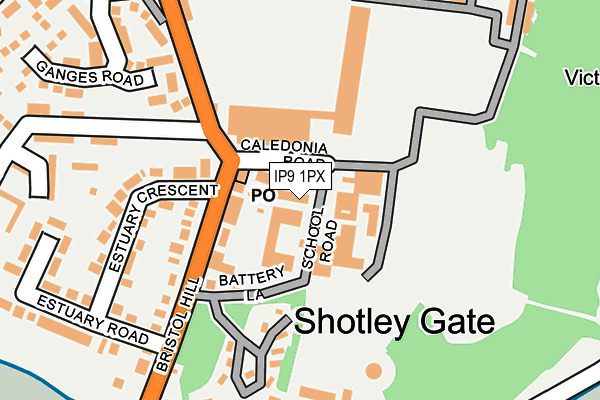 IP9 1PX map - OS OpenMap – Local (Ordnance Survey)