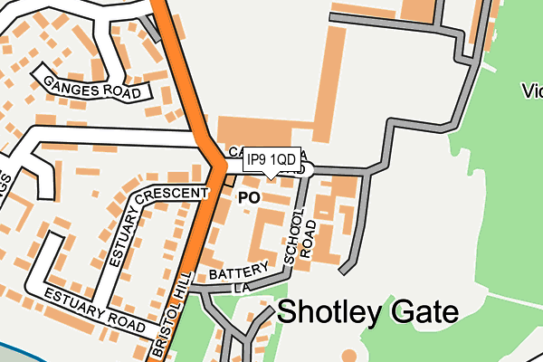 IP9 1QD map - OS OpenMap – Local (Ordnance Survey)