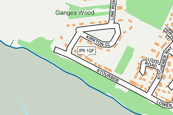 IP9 1QF map - OS OpenMap – Local (Ordnance Survey)