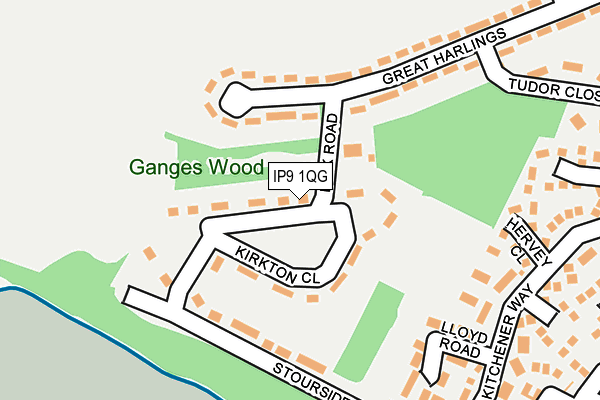 IP9 1QG map - OS OpenMap – Local (Ordnance Survey)