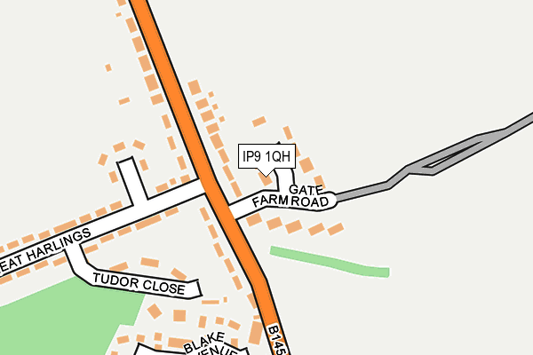 IP9 1QH map - OS OpenMap – Local (Ordnance Survey)