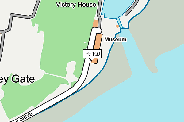 IP9 1QJ map - OS OpenMap – Local (Ordnance Survey)