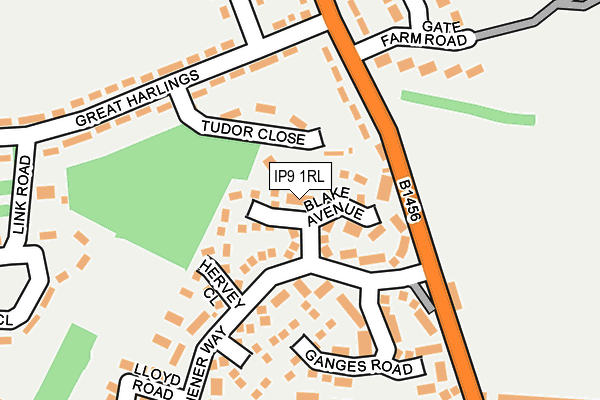 IP9 1RL map - OS OpenMap – Local (Ordnance Survey)