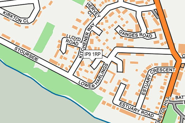 IP9 1RP map - OS OpenMap – Local (Ordnance Survey)