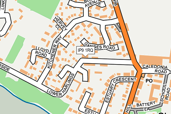 IP9 1RQ map - OS OpenMap – Local (Ordnance Survey)