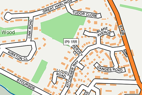 IP9 1RR map - OS OpenMap – Local (Ordnance Survey)