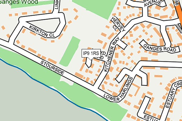 IP9 1RS map - OS OpenMap – Local (Ordnance Survey)