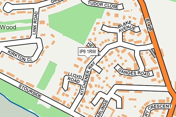 IP9 1RW map - OS OpenMap – Local (Ordnance Survey)