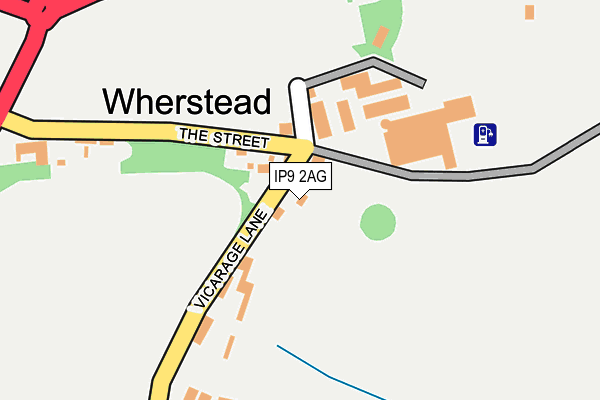 IP9 2AG map - OS OpenMap – Local (Ordnance Survey)