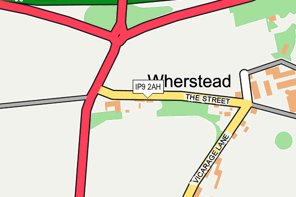 IP9 2AH map - OS OpenMap – Local (Ordnance Survey)