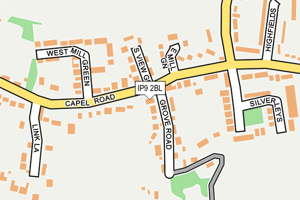 IP9 2BL map - OS OpenMap – Local (Ordnance Survey)