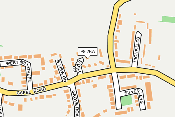 IP9 2BW map - OS OpenMap – Local (Ordnance Survey)