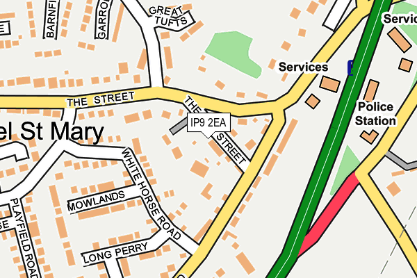 IP9 2EA map - OS OpenMap – Local (Ordnance Survey)