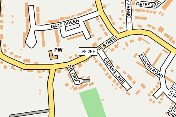 IP9 2EH map - OS OpenMap – Local (Ordnance Survey)