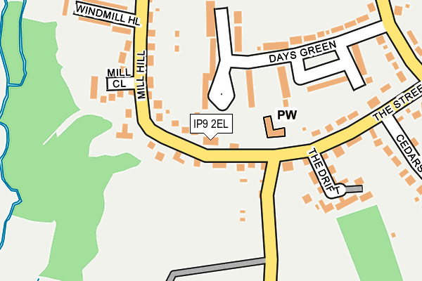 IP9 2EL map - OS OpenMap – Local (Ordnance Survey)