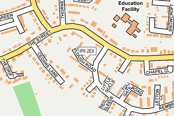 IP9 2EX map - OS OpenMap – Local (Ordnance Survey)