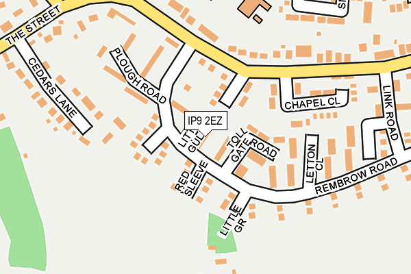 IP9 2EZ map - OS OpenMap – Local (Ordnance Survey)