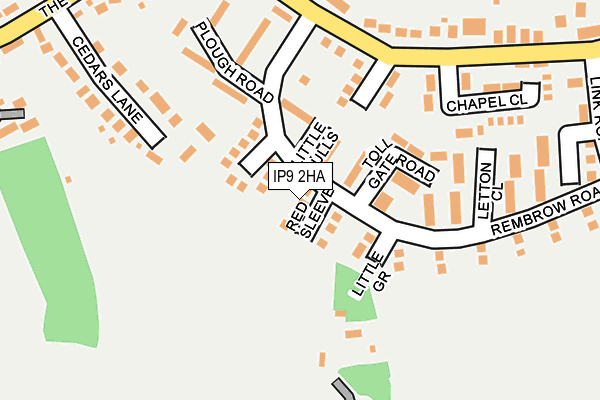 IP9 2HA map - OS OpenMap – Local (Ordnance Survey)
