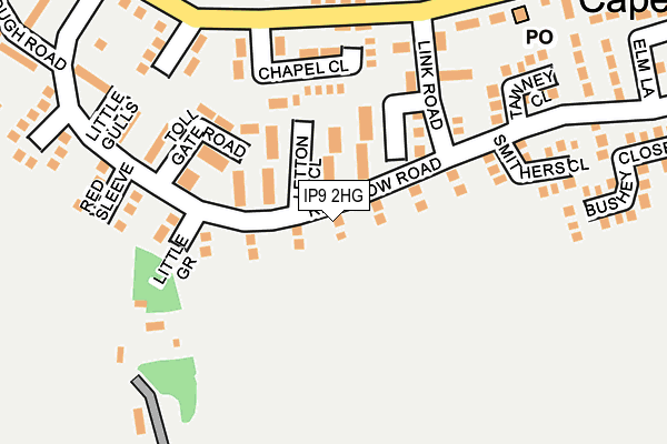 IP9 2HG map - OS OpenMap – Local (Ordnance Survey)