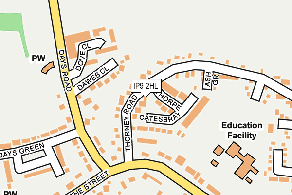 IP9 2HL map - OS OpenMap – Local (Ordnance Survey)