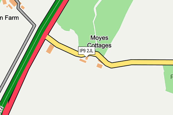 IP9 2JL map - OS OpenMap – Local (Ordnance Survey)