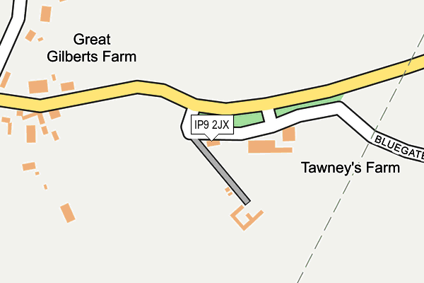 IP9 2JX map - OS OpenMap – Local (Ordnance Survey)