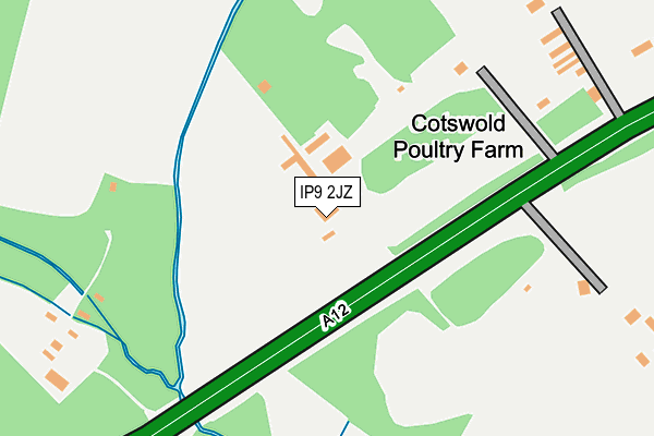 IP9 2JZ map - OS OpenMap – Local (Ordnance Survey)