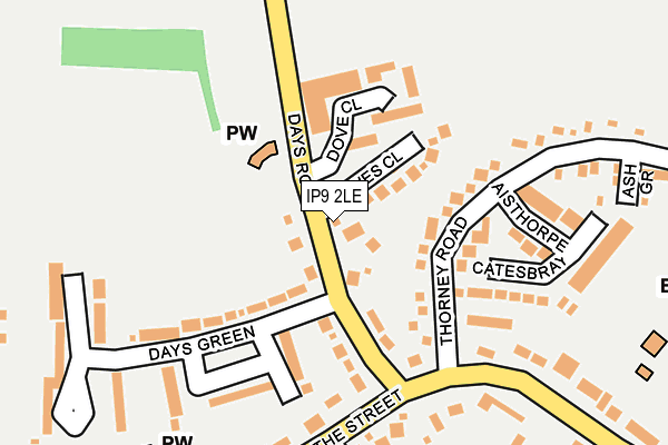 IP9 2LE map - OS OpenMap – Local (Ordnance Survey)