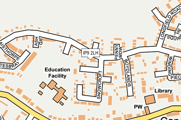 IP9 2LH map - OS OpenMap – Local (Ordnance Survey)