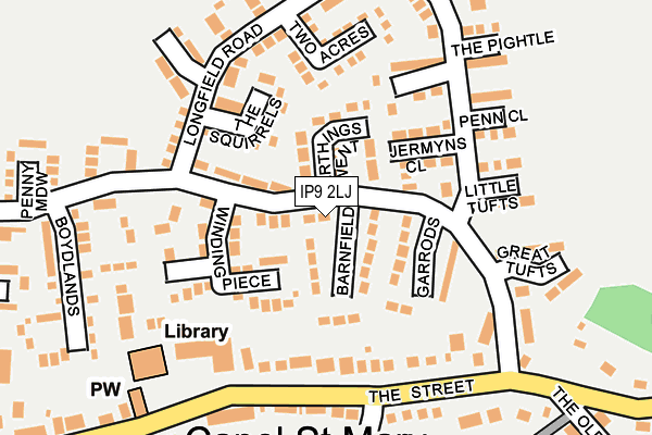 IP9 2LJ map - OS OpenMap – Local (Ordnance Survey)