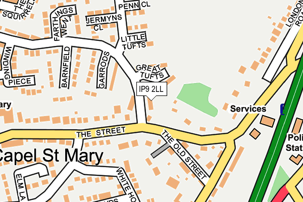 IP9 2LL map - OS OpenMap – Local (Ordnance Survey)