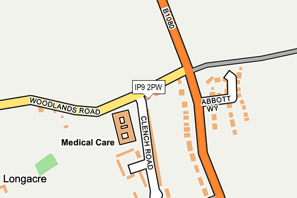 IP9 2PW map - OS OpenMap – Local (Ordnance Survey)